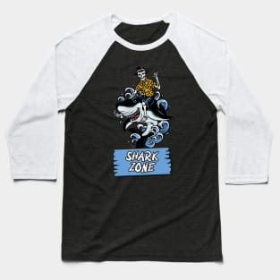 Skeleton riding a-shark Baseball T-Shirt